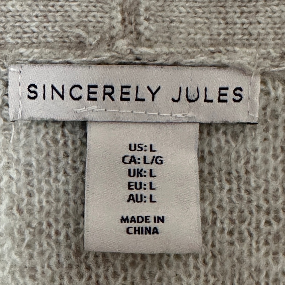 Sincerely Jules Plaid Cropped Cardigan Sweater Size Large Beige Check Knit - Picture 5 of 6